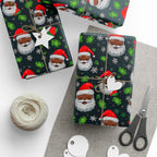Black Santa Claus Wrapping Paper Rolls