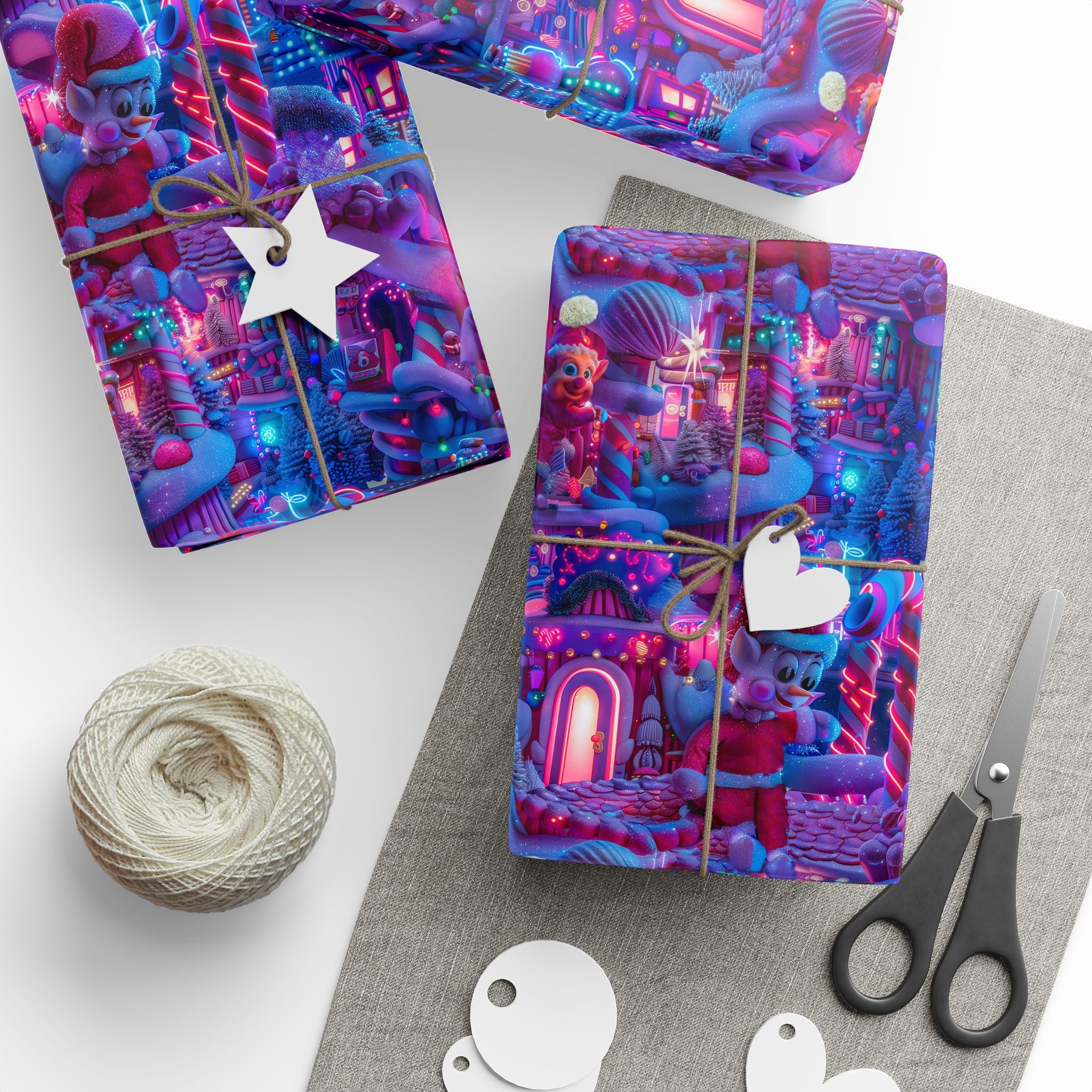 Santa’s Workshop Wonderland Wrapping Paper – A Magical and Glittery Journey to the North Pole