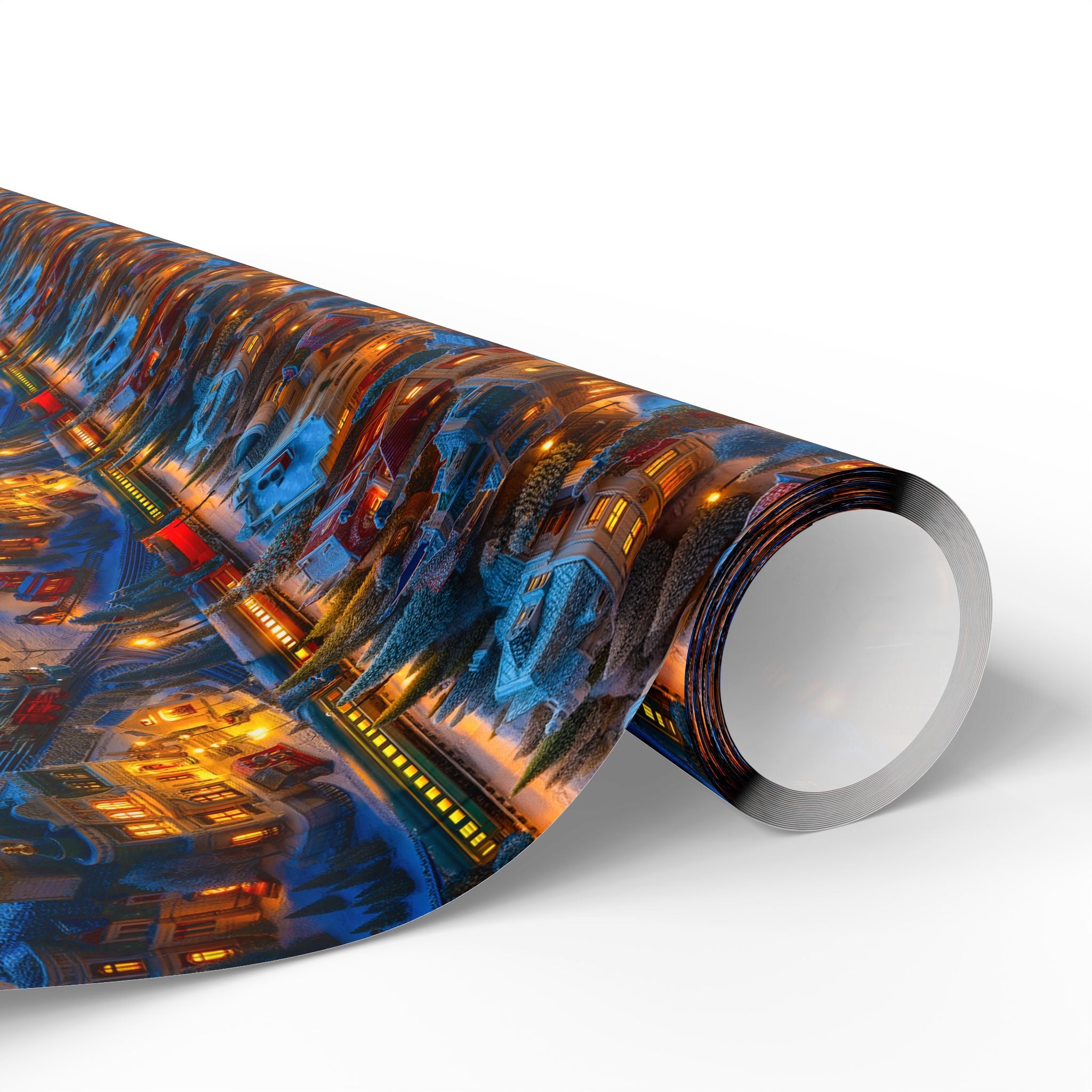 Train Town Christmas Wrapping Paper Roll — Festive Gift Wrap