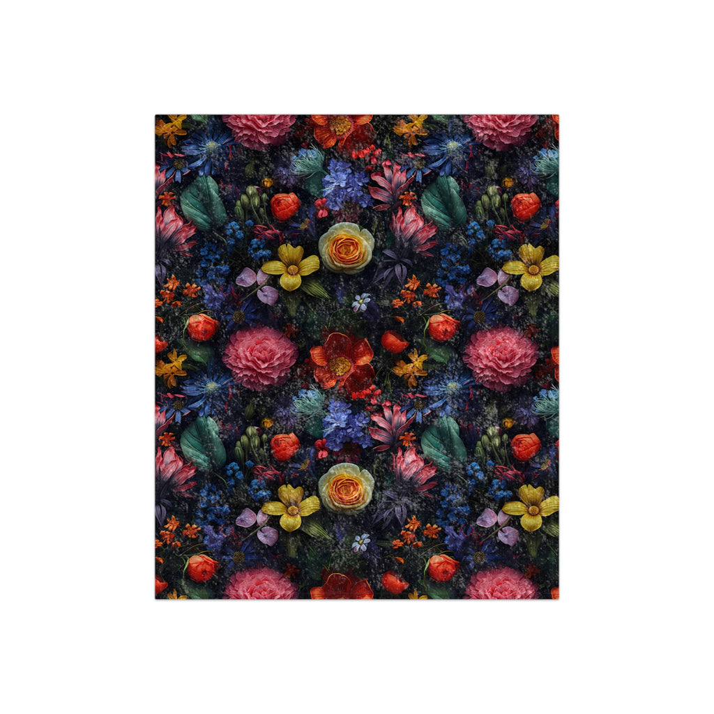 Crushed Velvet Blanket | Dark and Moody Floral