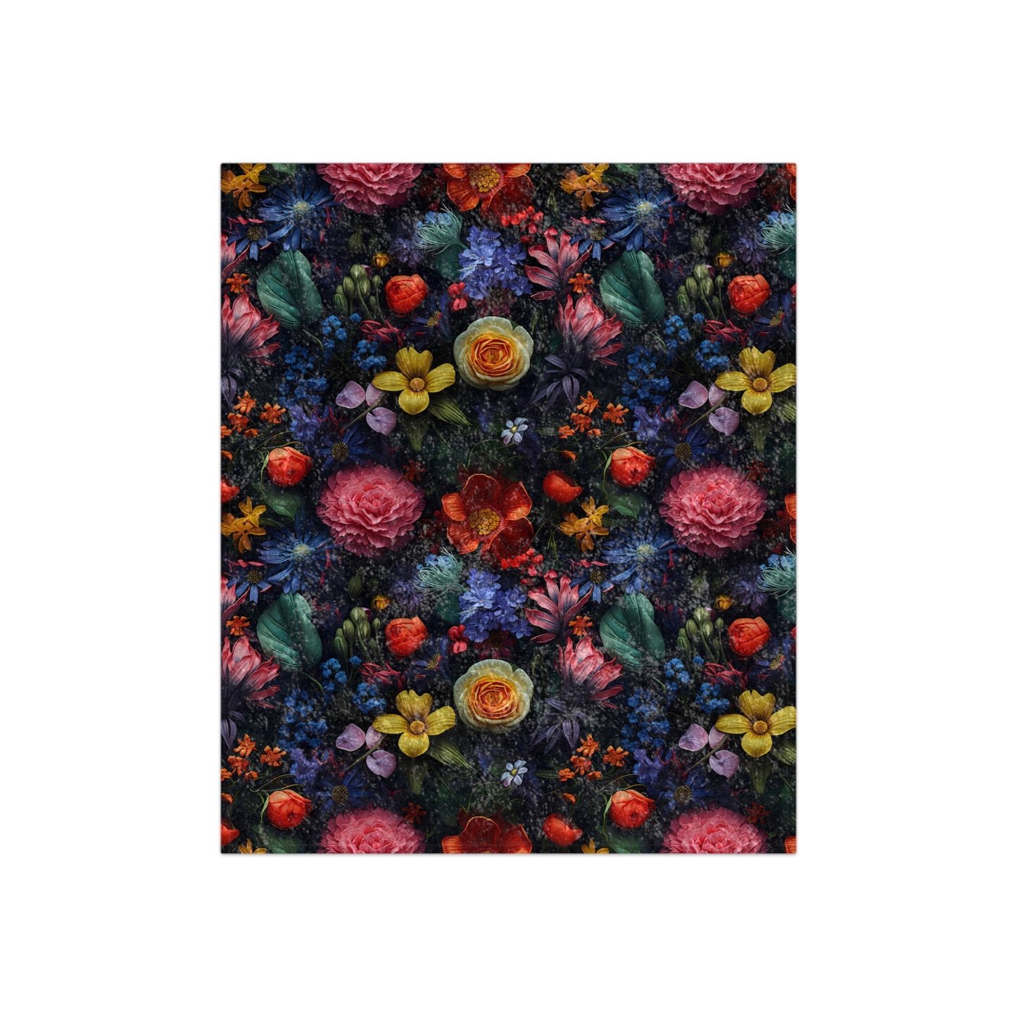 Crushed Velvet Blanket | Dark and Moody Floral