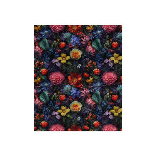 Crushed Velvet Blanket | Dark and Moody Floral