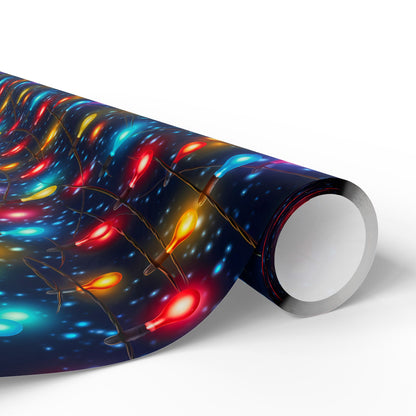 Secular Holiday Lights Wrapping Paper Rolls | Trendy Christmas Gift Wrap