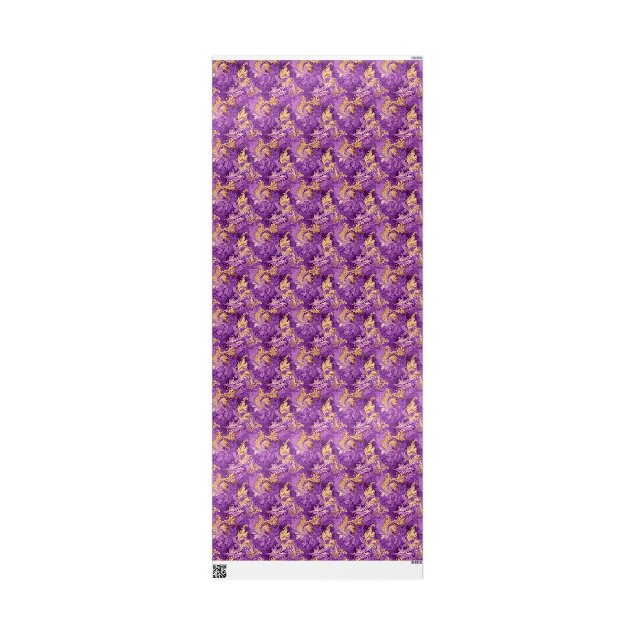 Watercolor Gift Wrap: Purple & Gold Floral, Luxurious 90-gsm Paper