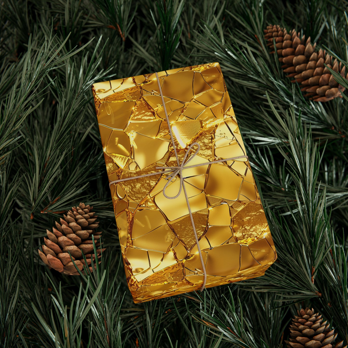 Shattered Gold Glass Wrapping Paper Rolls | Anniversary Wedding Gift Wrap from The Curated Goose