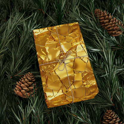 Shattered Gold Glass Wrapping Paper Rolls | Anniversary Wedding Gift Wrap from The Curated Goose