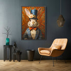 Victorian Rabbit Portrait Art Print: Dapper Bunny with Bowtie