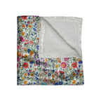 Crushed Velvet Blanket with Faux Embroidery Floral Pattern