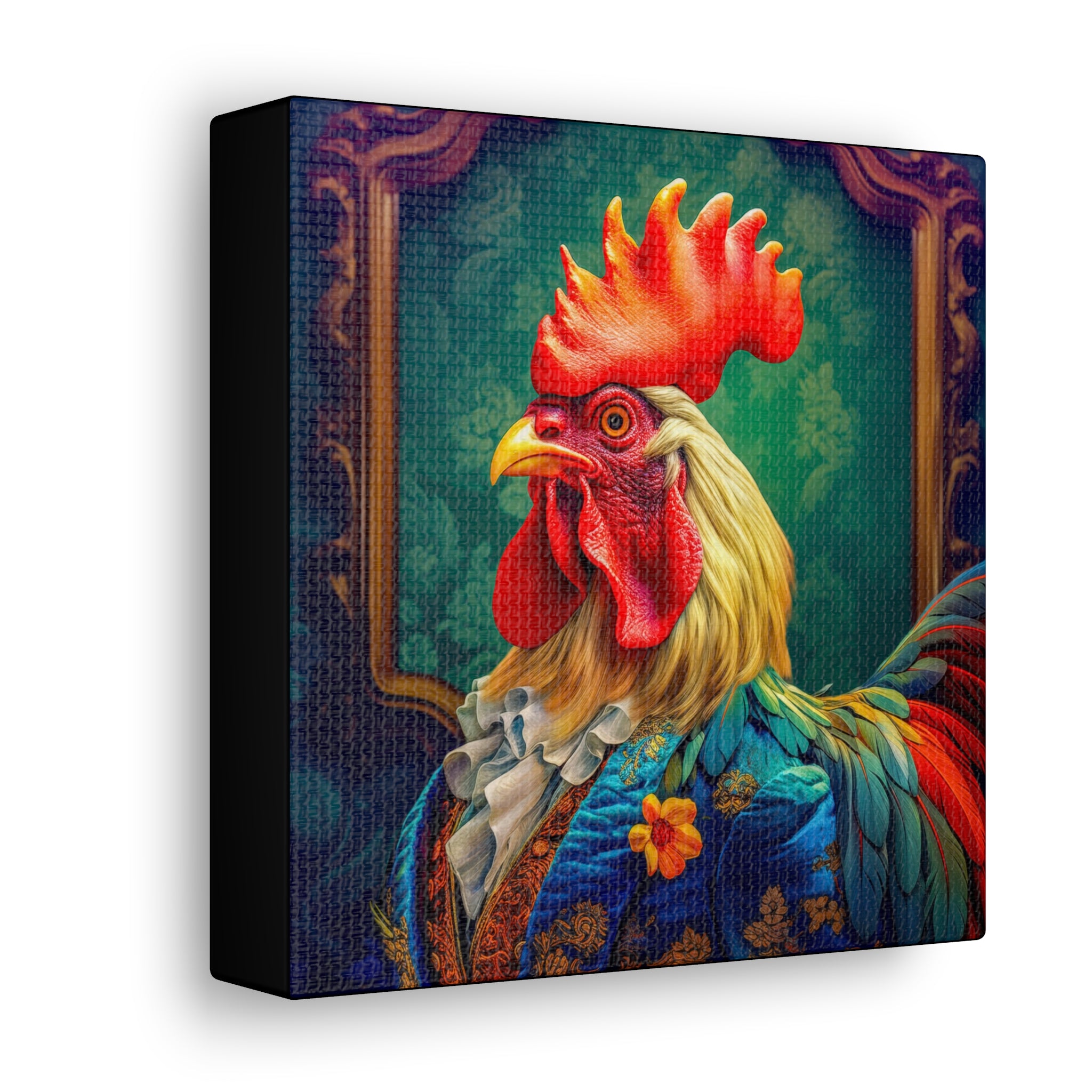 Colorful Renaissance Rooster Gallery Wrapped Canvas from The Curated Goose
