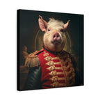 Victorian Pig Soldier "General Sow" Gallery Wrap Canvas