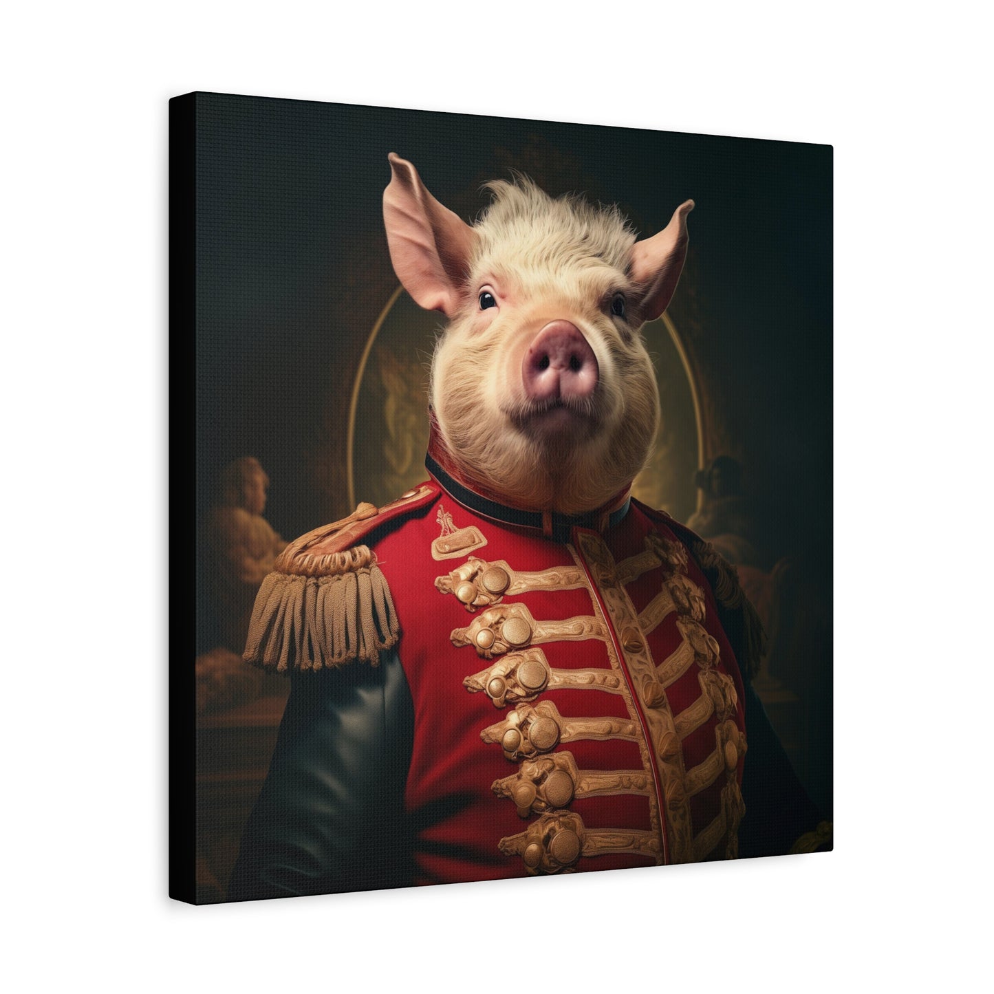 Victorian Pig Soldier "General Sow" Gallery Wrap Canvas