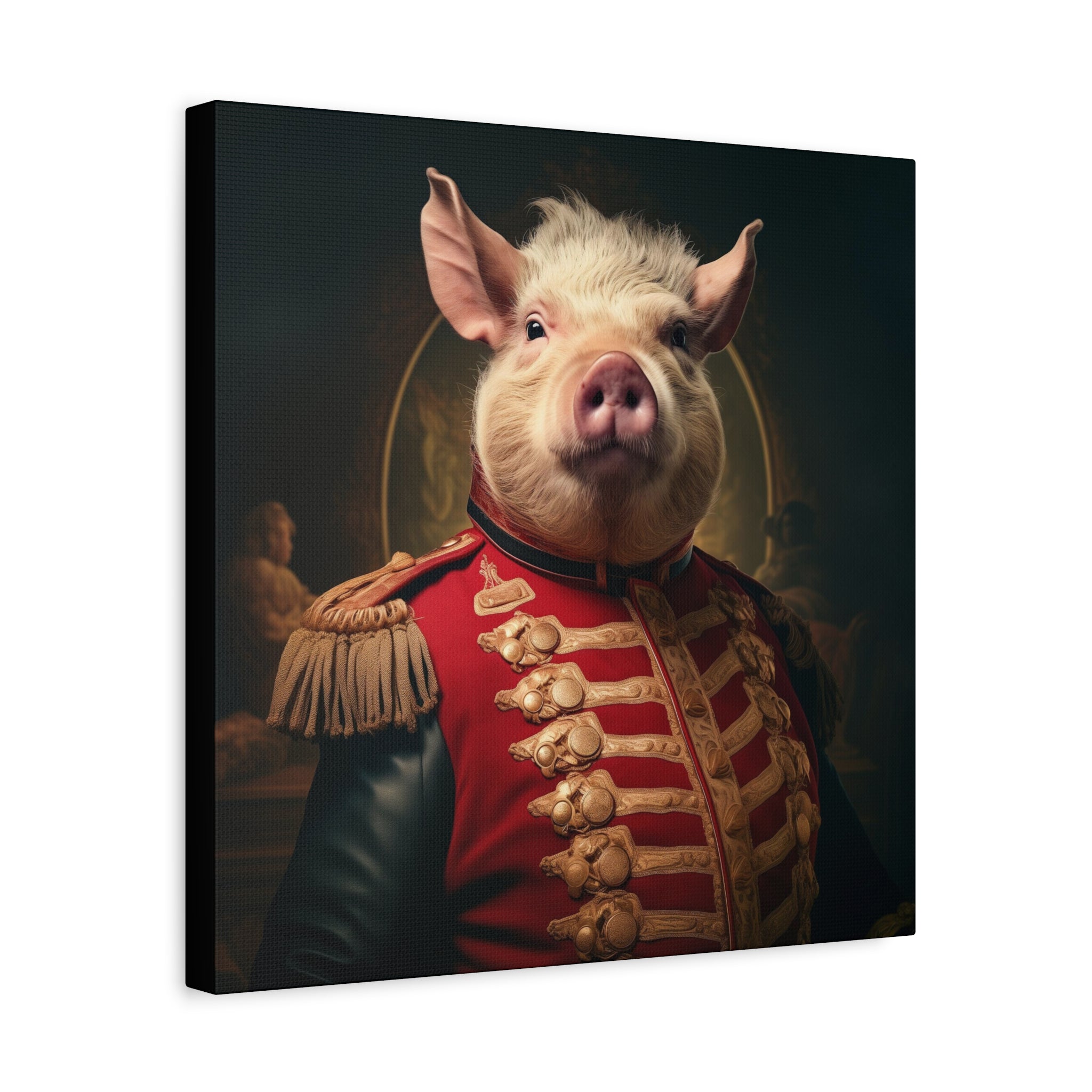 Victorian Pig Soldier "General Sow" Gallery Wrap Canvas