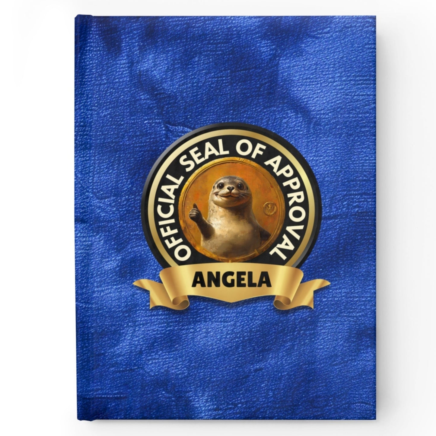 Custom Name "Seal of Approval" Funny Pun Journal | Personalized Hardcover Notebook