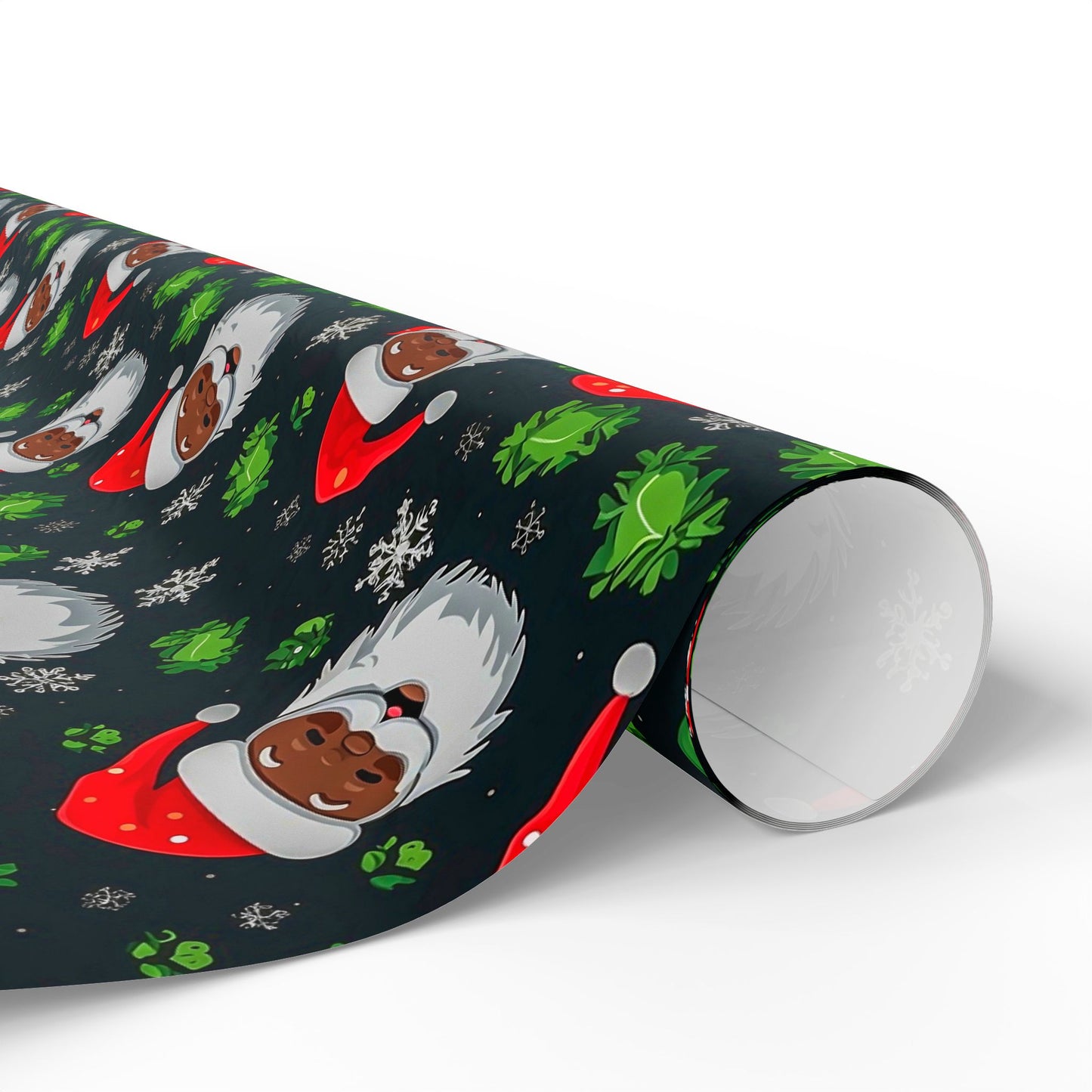 Black Santa Claus Wrapping Paper Rolls