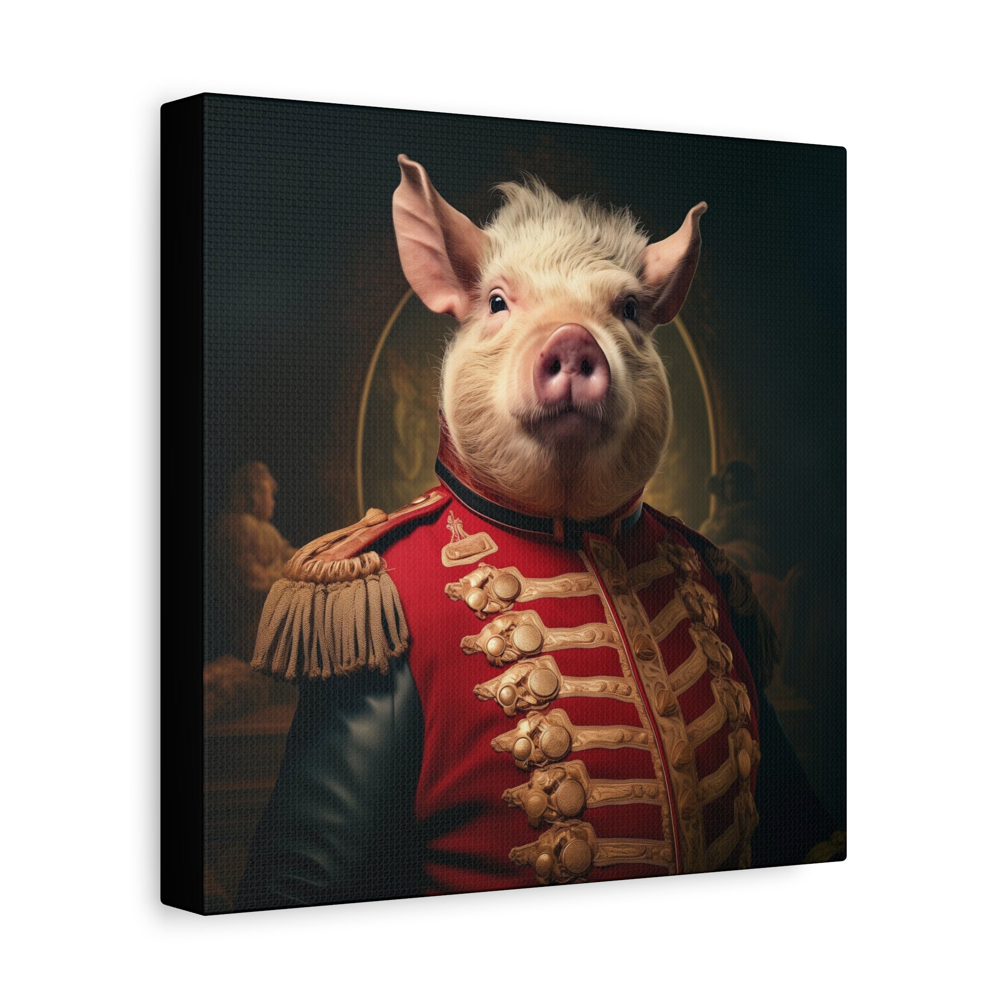 Victorian Pig Soldier "General Sow" Gallery Wrap Canvas