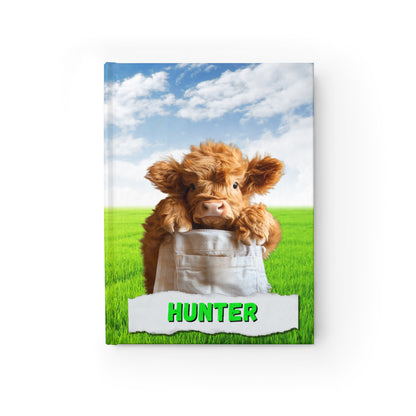 Custom Name Journal with Cute Cow | Personalized Funny Hardcover Cow Notebook | Cow Lover Gift