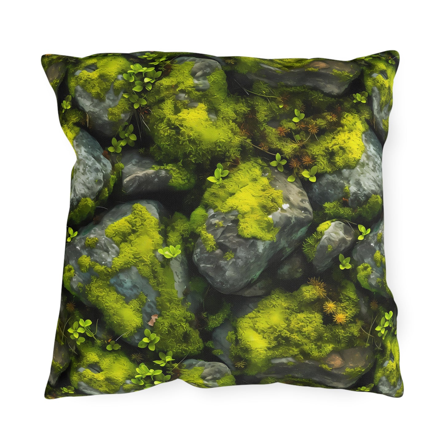 Outdoor Pillow | Moss Covered Rocks Throw Pillow from The Curated Goose