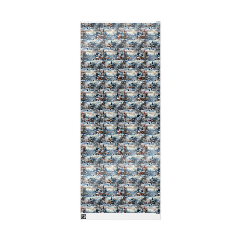 Vintage Christmas Wrapping Paper: Nostalgic Winter Sled Design