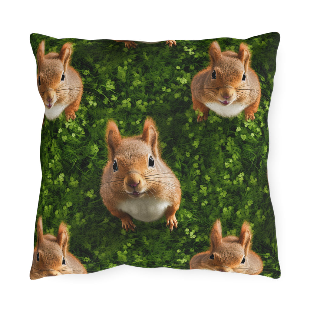 Outdoor Pillow | Squirrel Pillow | Funny Animal Throw Pillow from The Curated Goose