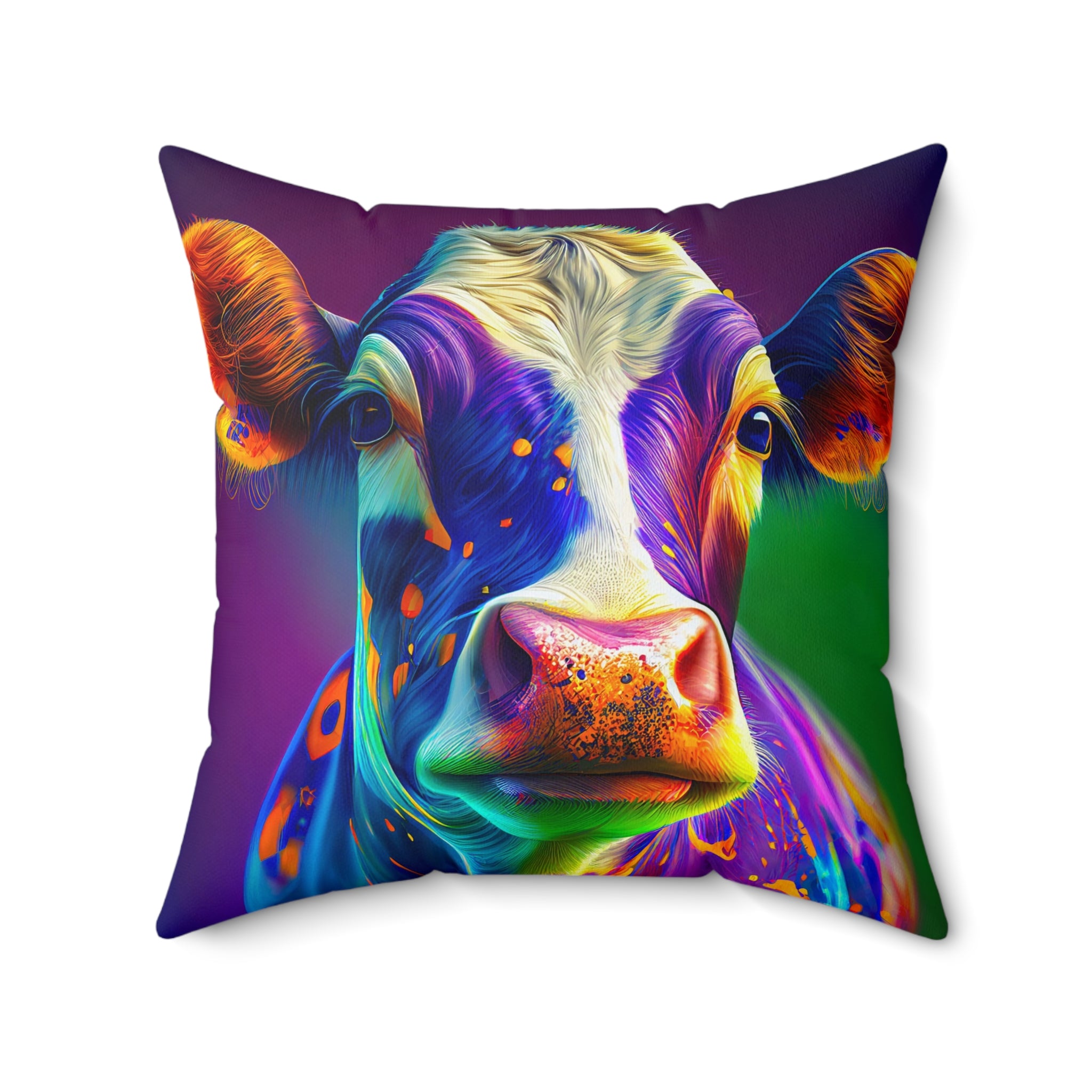 Faux Suede Pillow | Purple Cow Maximalist Decor Throw Pillow