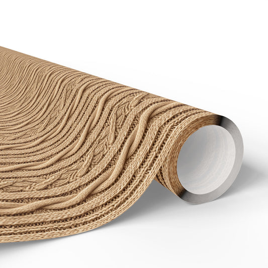 Faux Cable Knit Wrapping Paper Rolls - Tan Khaki