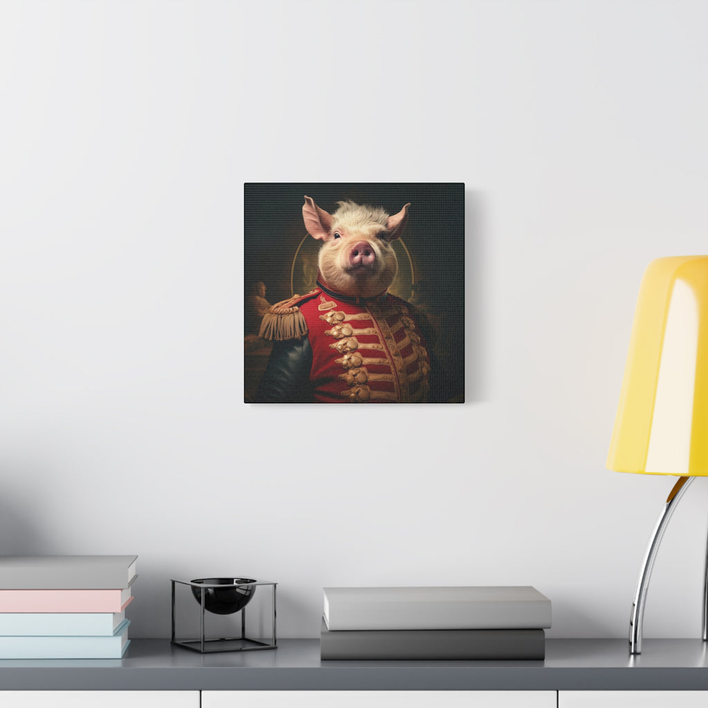 Victorian Pig Soldier "General Sow" Gallery Wrap Canvas