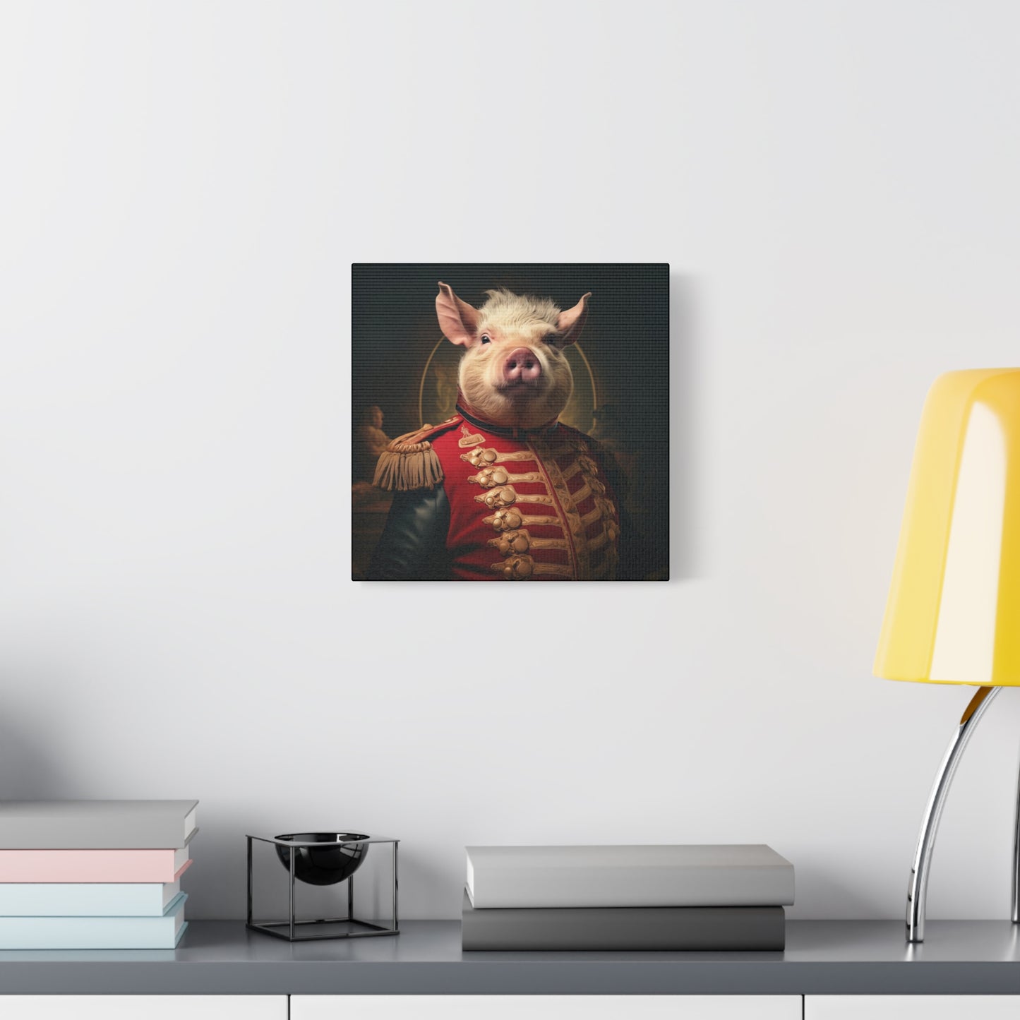 Victorian Pig Soldier "General Sow" Gallery Wrap Canvas