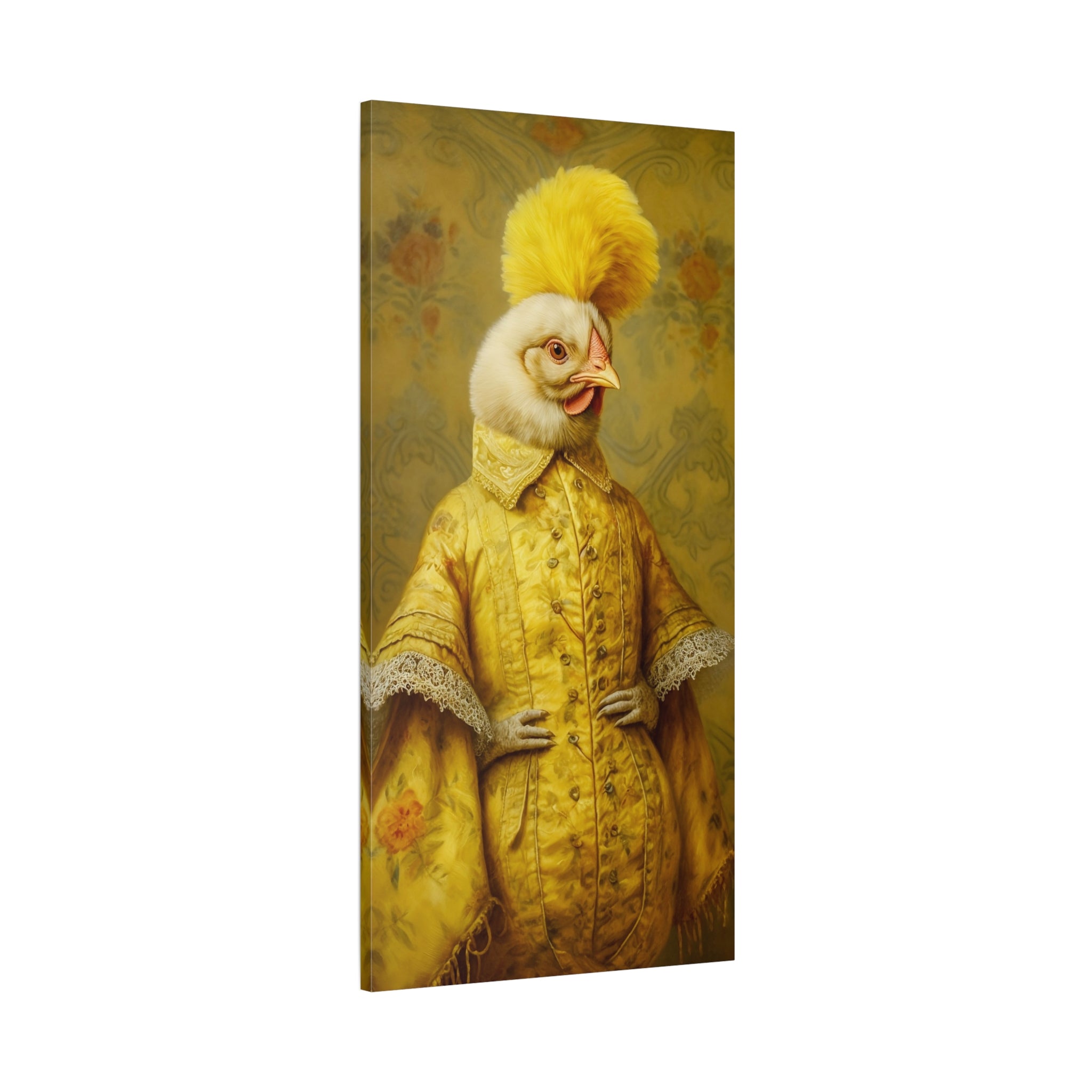 Renaissance Hen Gallery Wrapped Canvas | Victorian Chicken Portrait