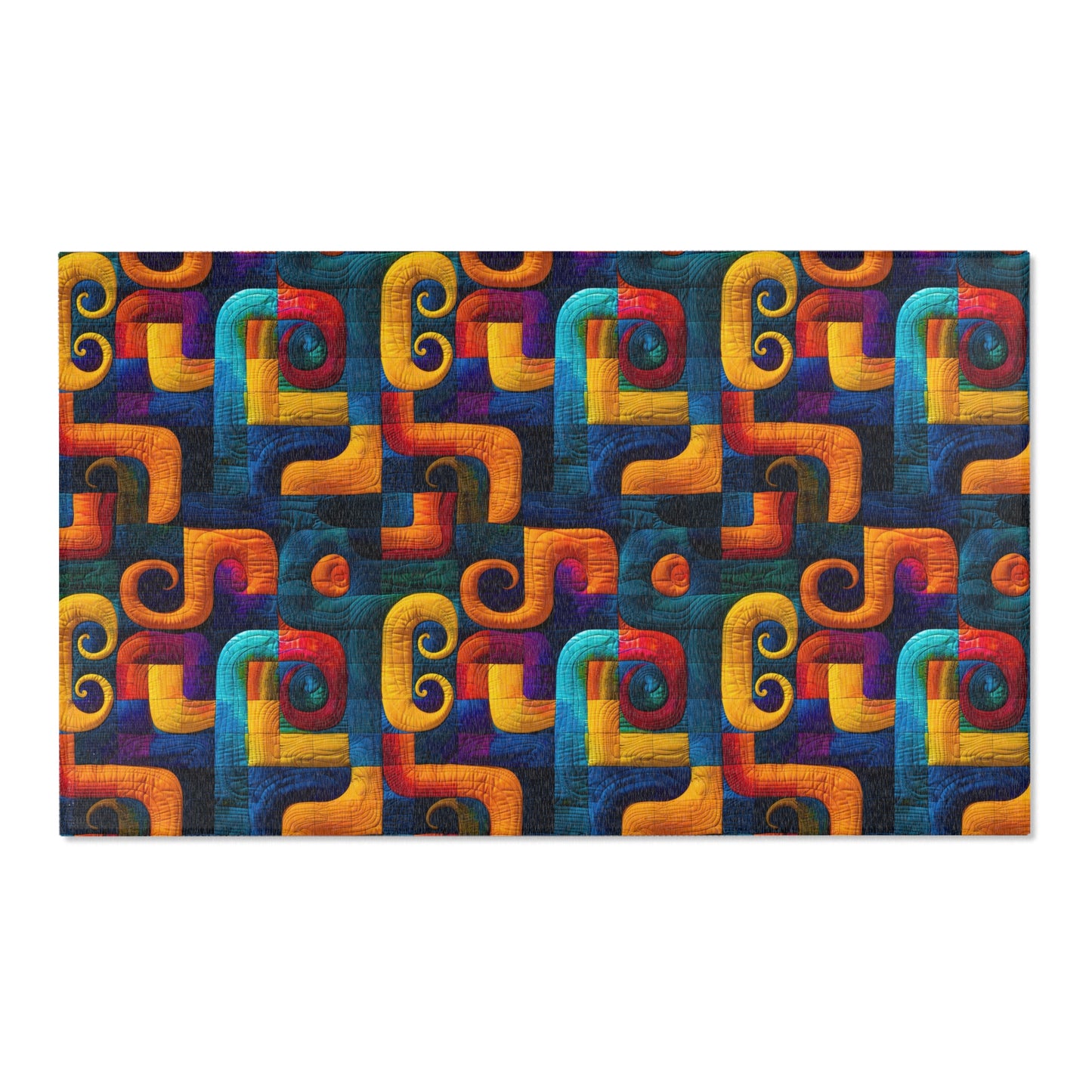 Abstract Colorful Playroom Rug – Modern Kids Rug – Washable, Safe & Fun Design in 5 Sizes