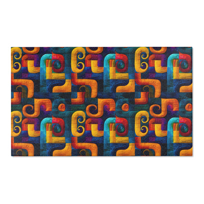 Abstract Colorful Playroom Rug – Modern Kids Rug – Washable, Safe & Fun Design in 5 Sizes