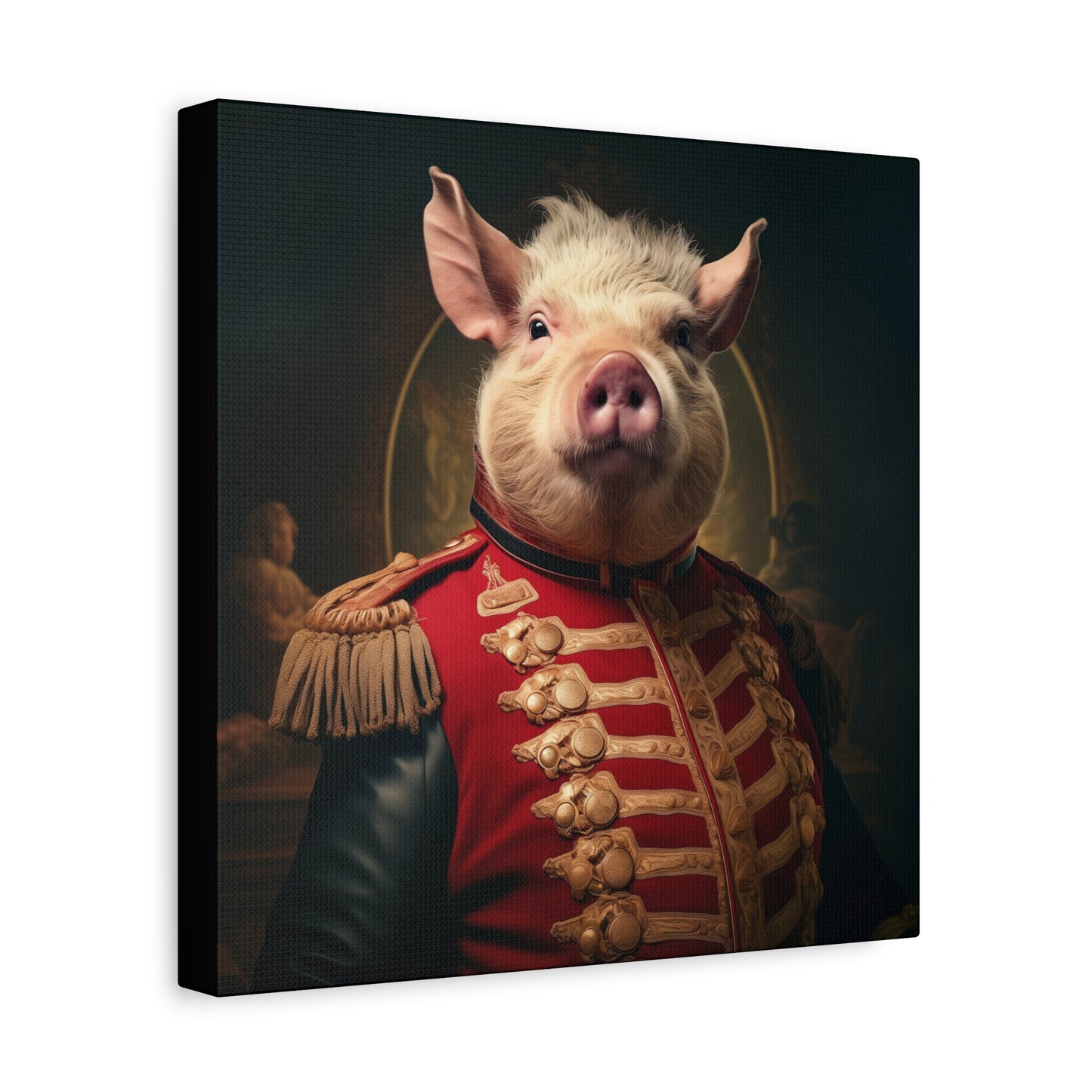 Victorian Pig Soldier "General Sow" Gallery Wrap Canvas
