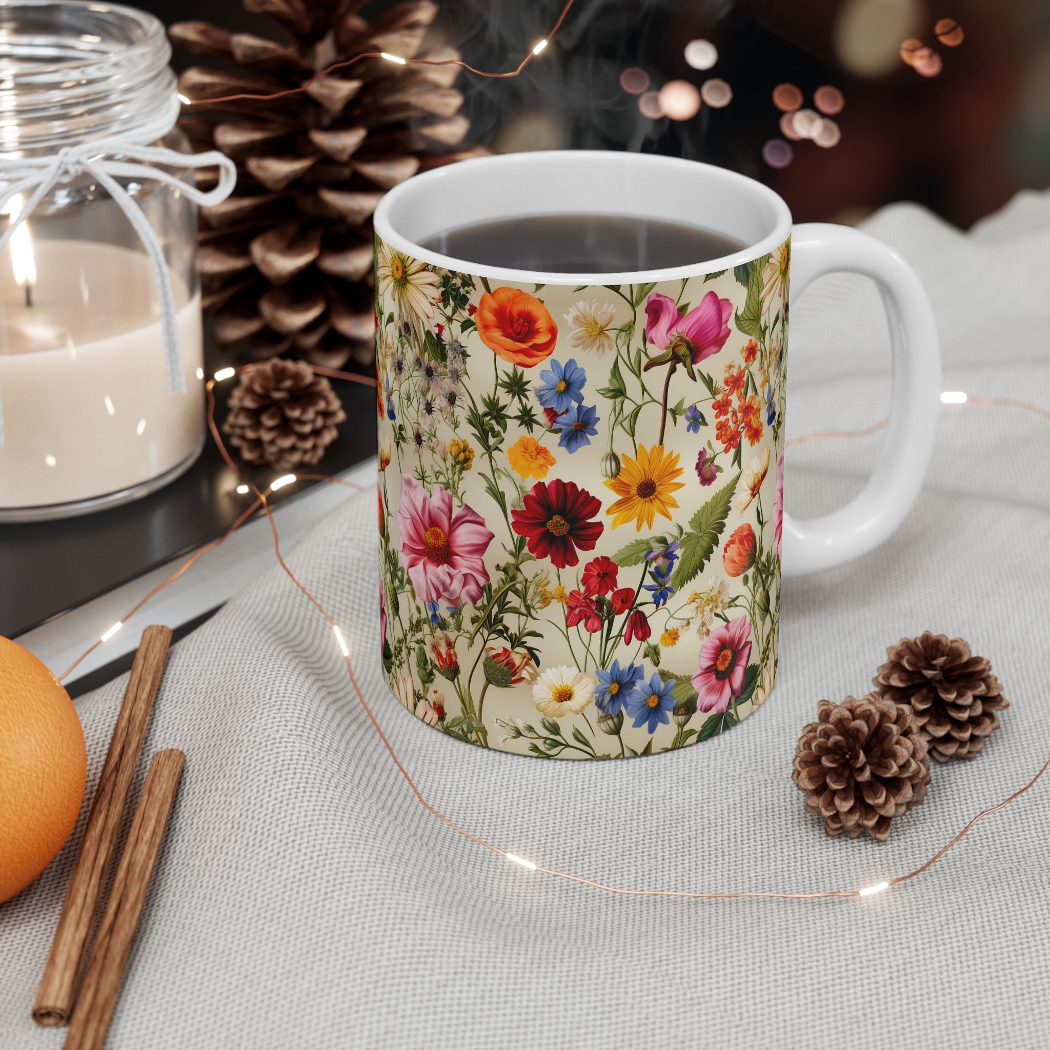 Coffee Mug | Vintage Floral Granny Chic Coffee Mug | Cottagecore Farmhouse Flowers Mug