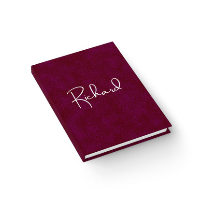 Minimalist Custom Name Hardcover Journal – Luxurious Red