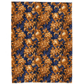 Velveteen Plush Blanket | Gold & Navy Flowers | Baroque Floral Throw Blanket from The Curated Goose