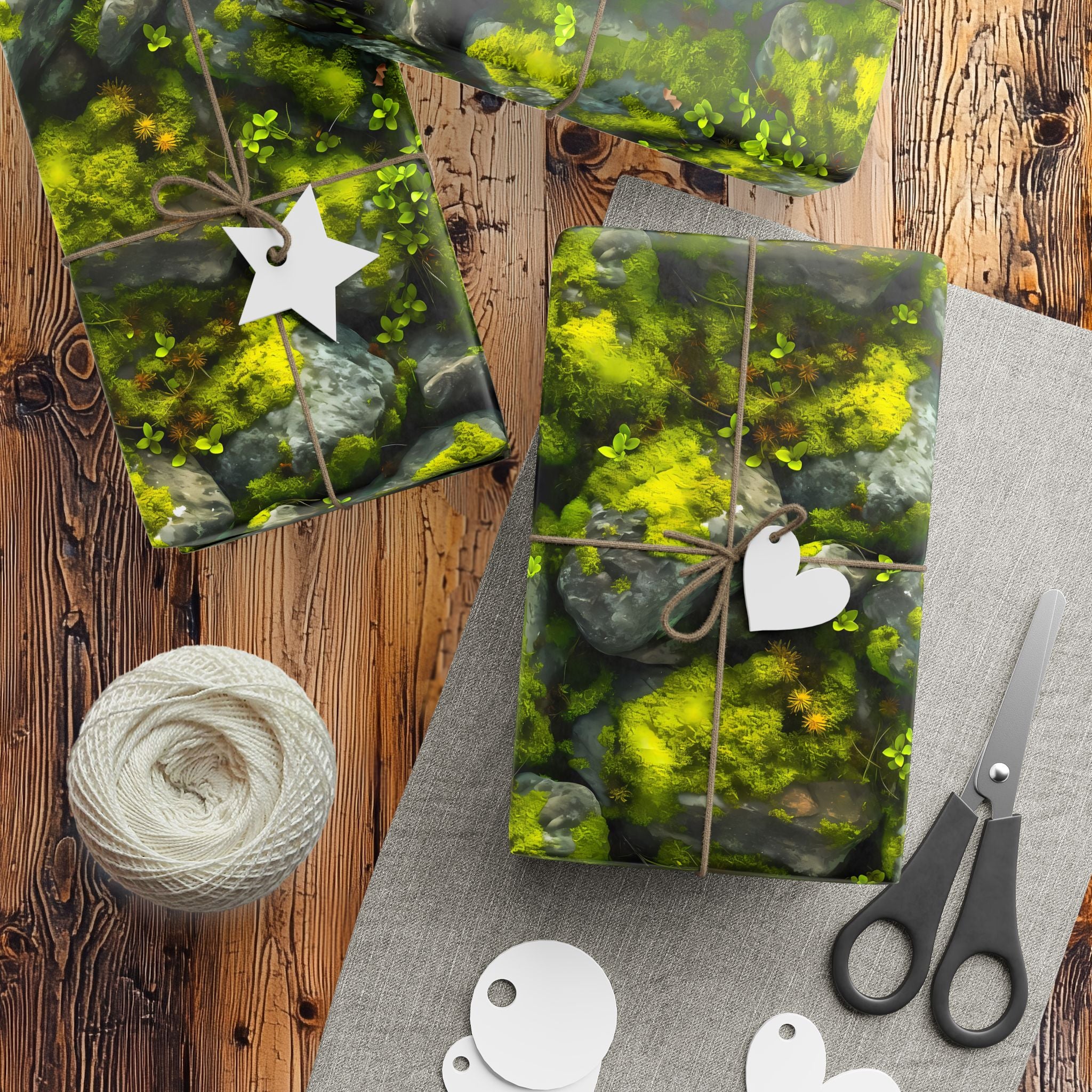 Mossy Rocks Wrapping Paper Rolls | Unique Nature Gift Wrap