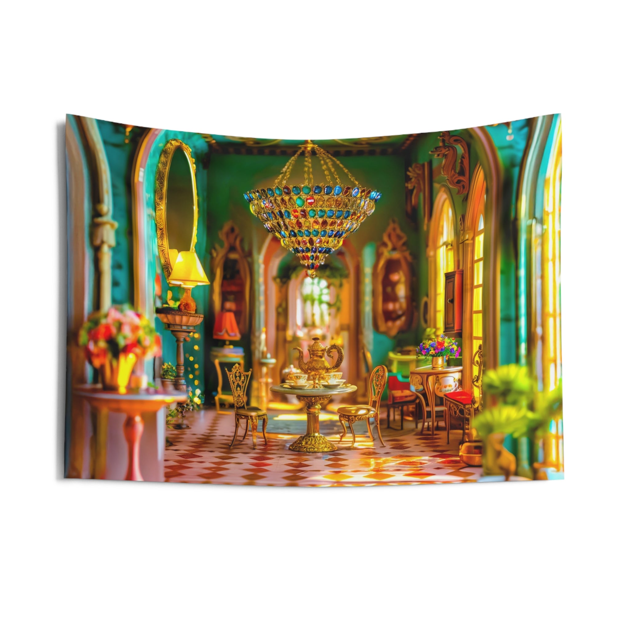 Castle Tapestry for Kids Instant Wall Mural | Large Playroom m Decor