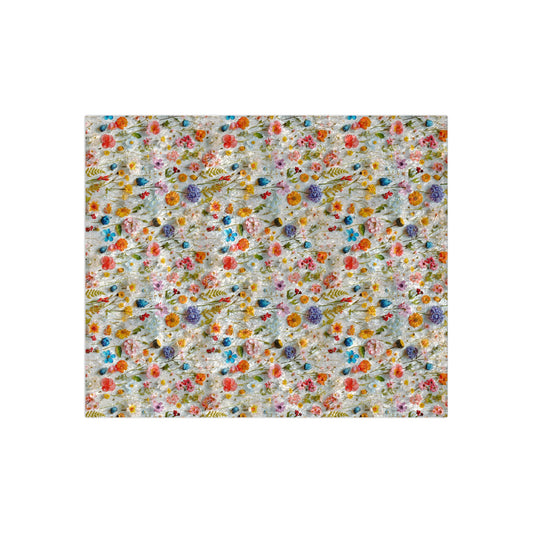 Crushed Velvet Blanket | Cottagecore Wildflowers Print
