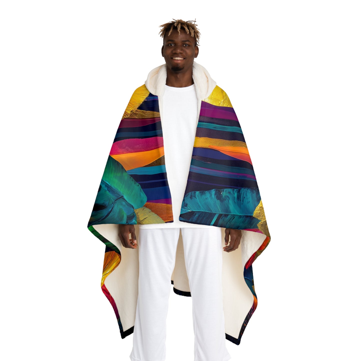 Hooded Cable Knit Sherpa Blanket | Neon Jungle