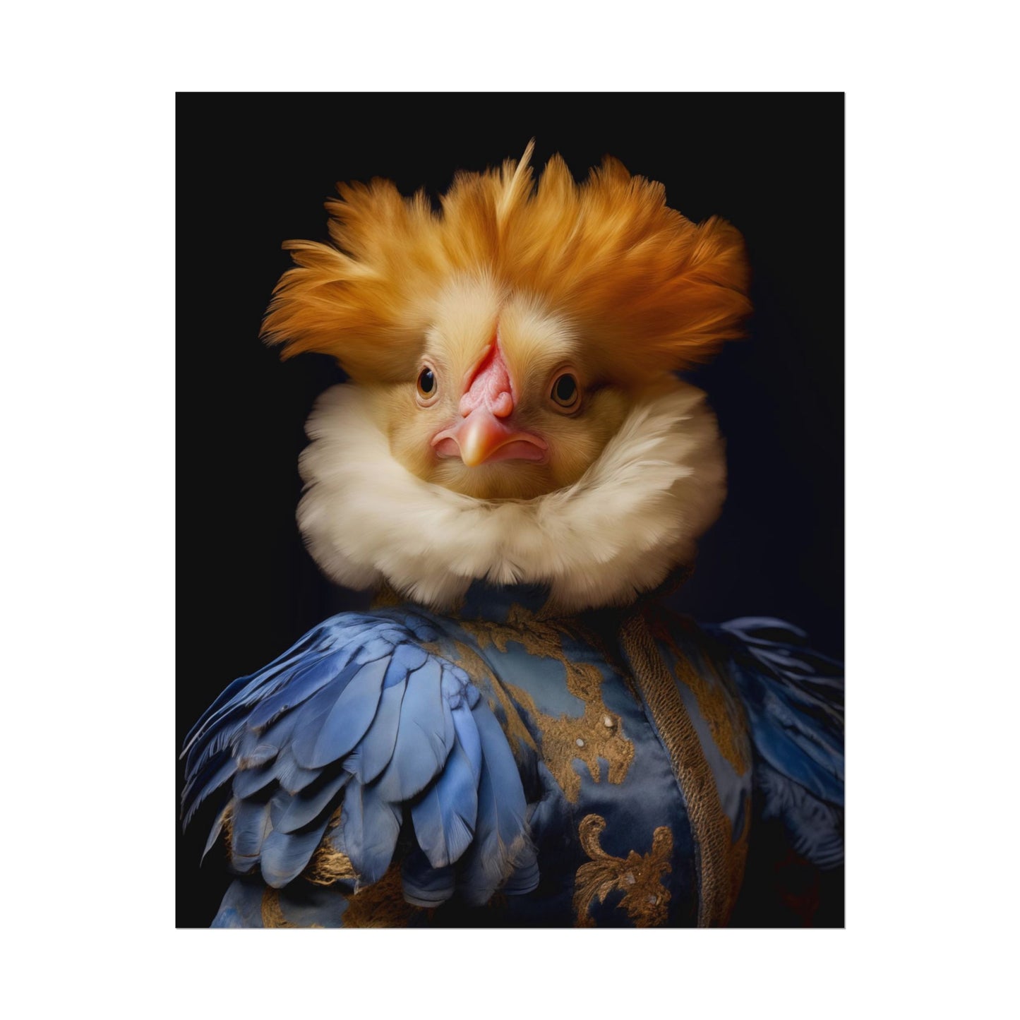 Victorian Royal Chicken Portrait Fine Art Print | Renaissance Artful Funny Animal Art