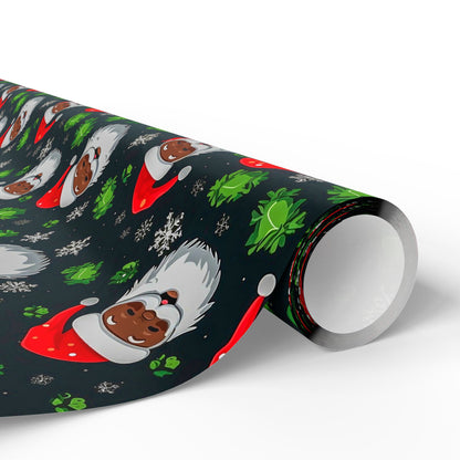 Black Santa Claus Wrapping Paper Rolls