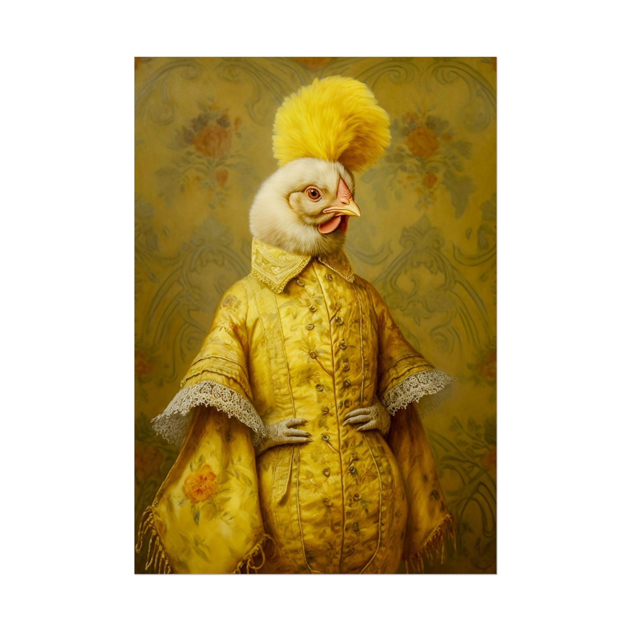 Renaissance Hen Portrait | Vintage Victorian Chicken Art Print