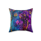 Faux Suede Square Pillow | Colorful Abstract Throw Pillow
