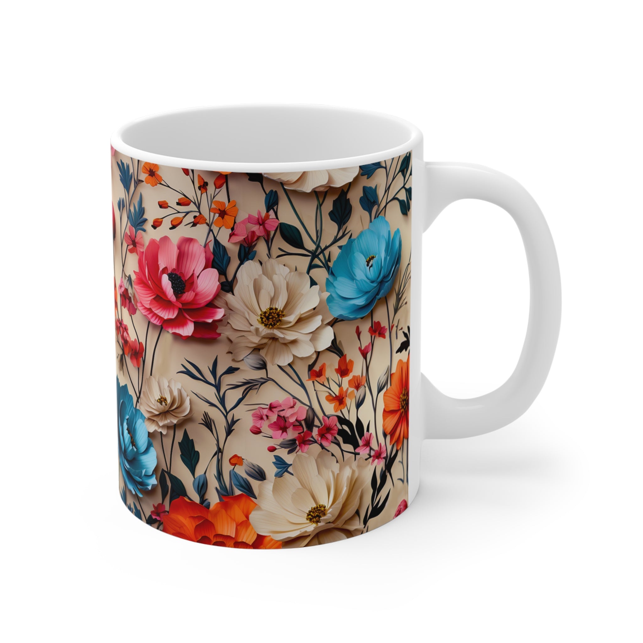 Vintage Floral Coffee Mug | Cottagecore & Boho Chic Mugs (11 oz.) from The Curated Goose
