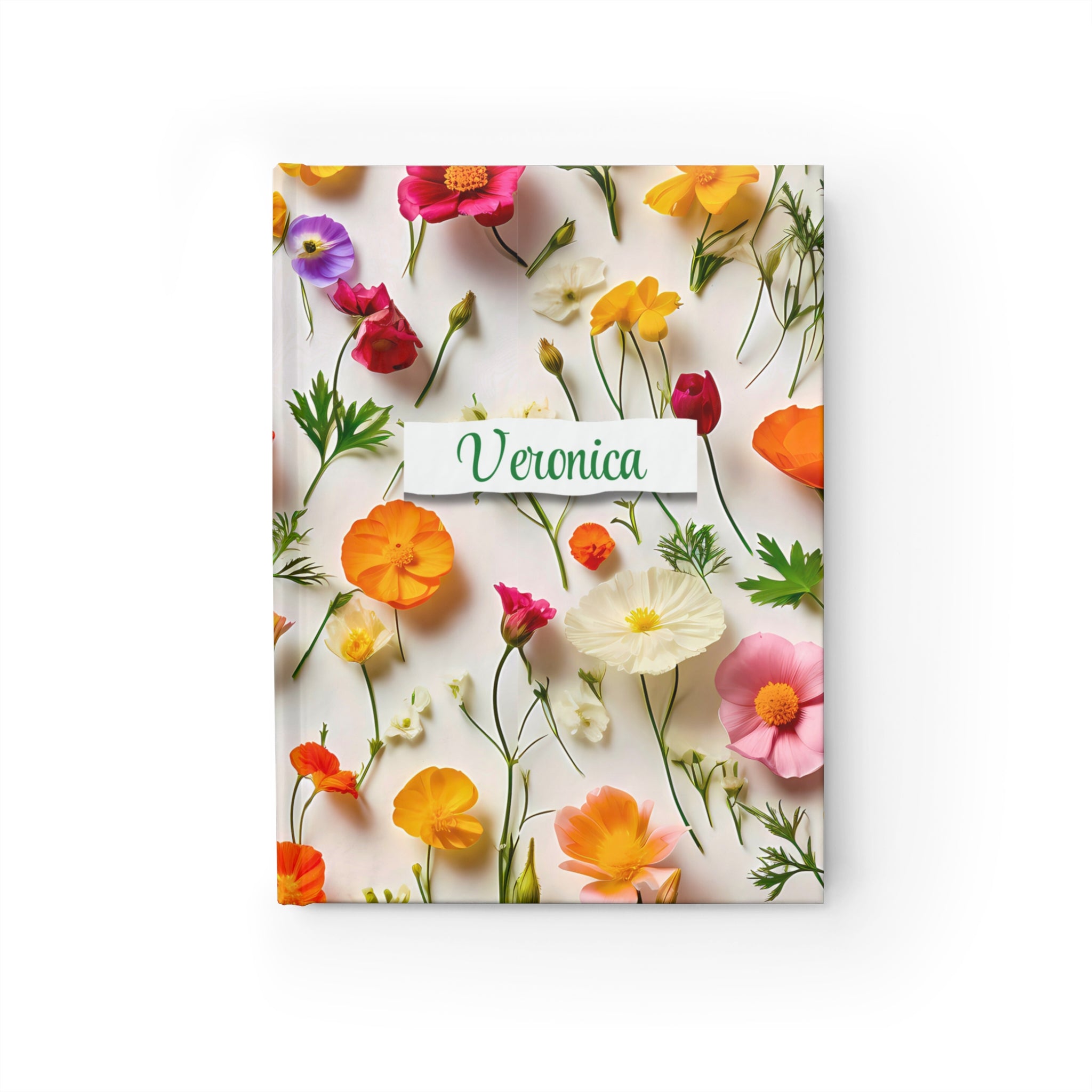 Personalized Name Stylish Wildflowers Journal – Custom Trendy Floral Notebook Gift