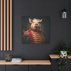 Victorian Pig Soldier "General Sow" Gallery Wrap Canvas