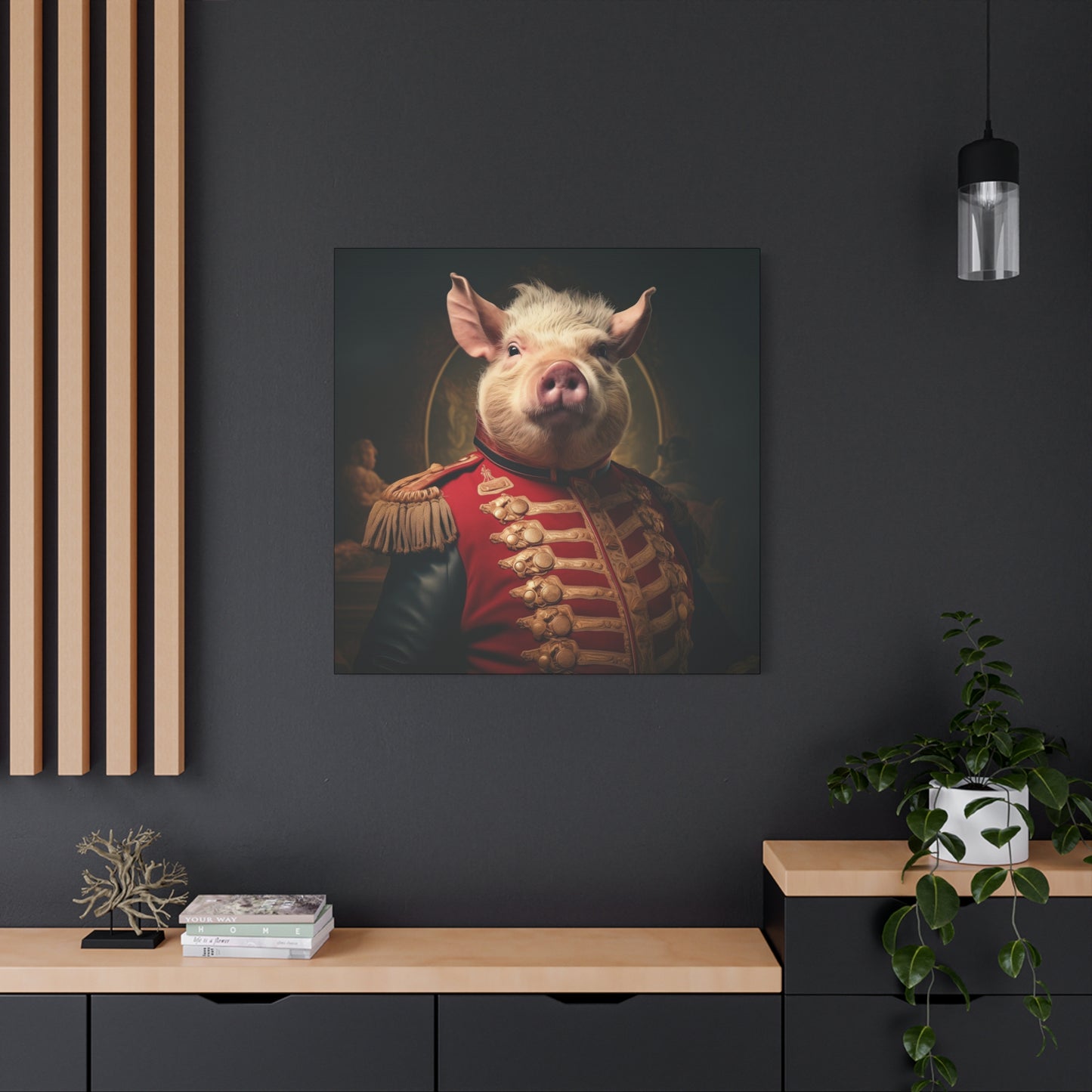 Victorian Pig Soldier "General Sow" Gallery Wrap Canvas