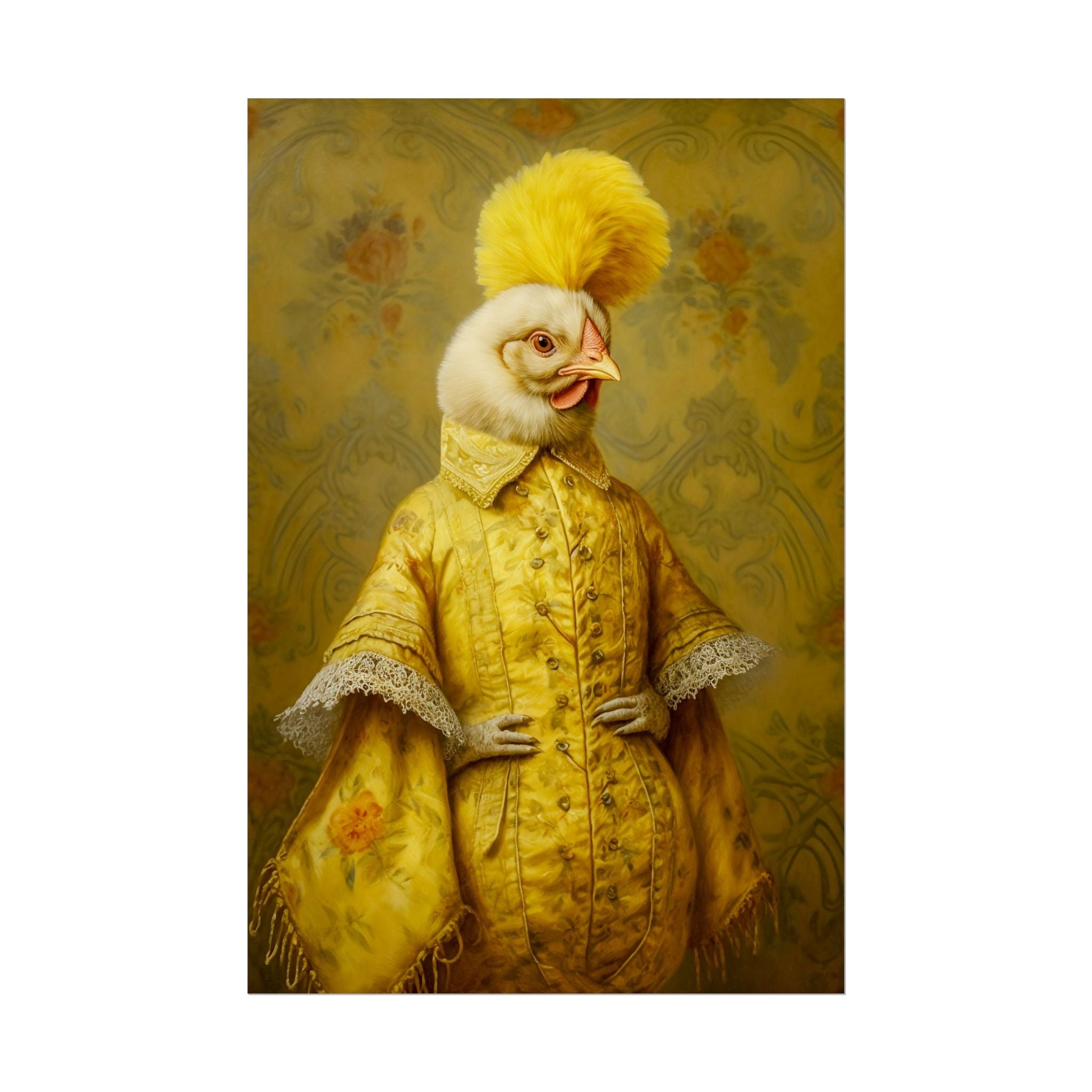 Renaissance Hen Portrait | Vintage Victorian Chicken Art Print