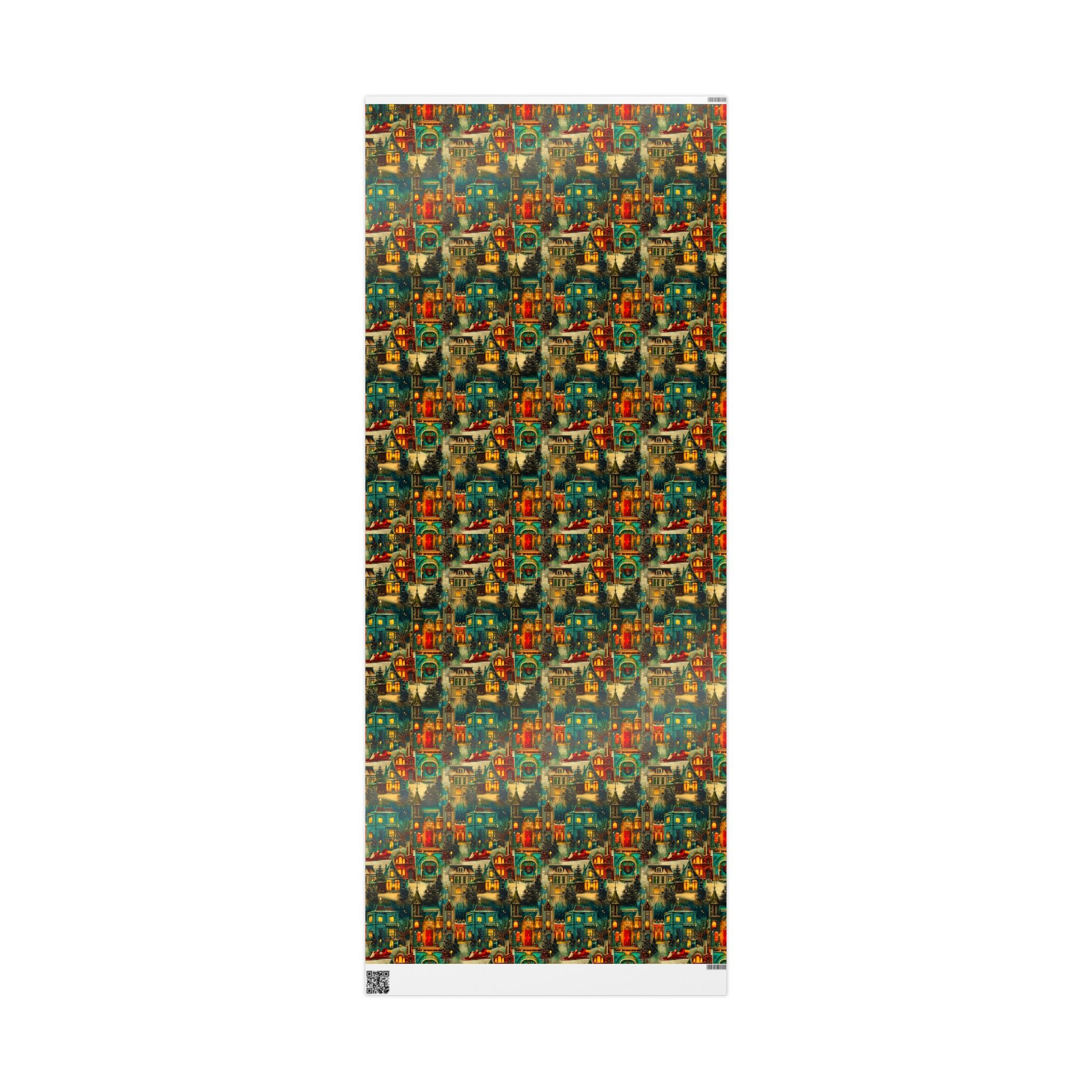 Vintage Victorian Santa in Festive Neighborhood Wrapping Paper – Luxurious & One-of-a-Kind Holiday Magic