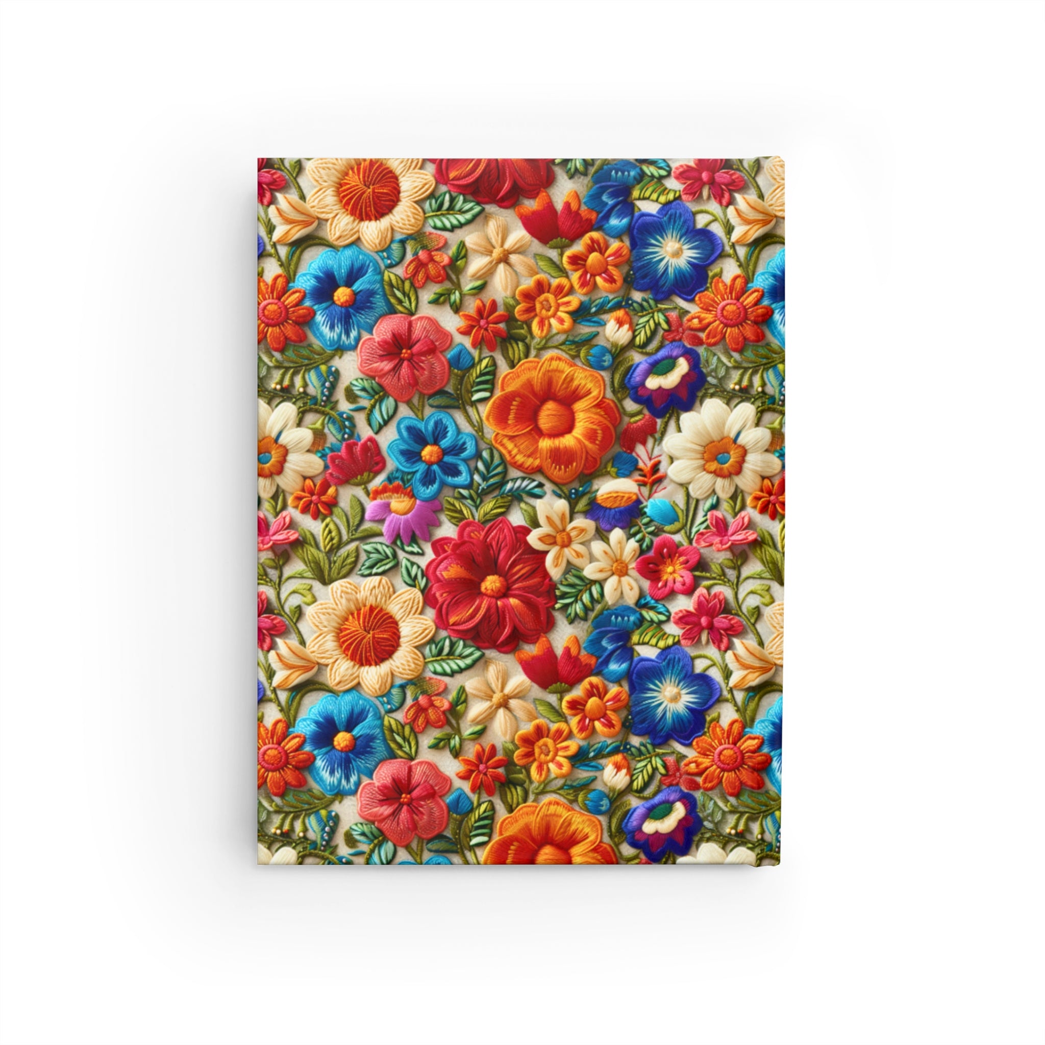 Personalized Floral Hardcover Journal: Custom Name Embroidery Pattern