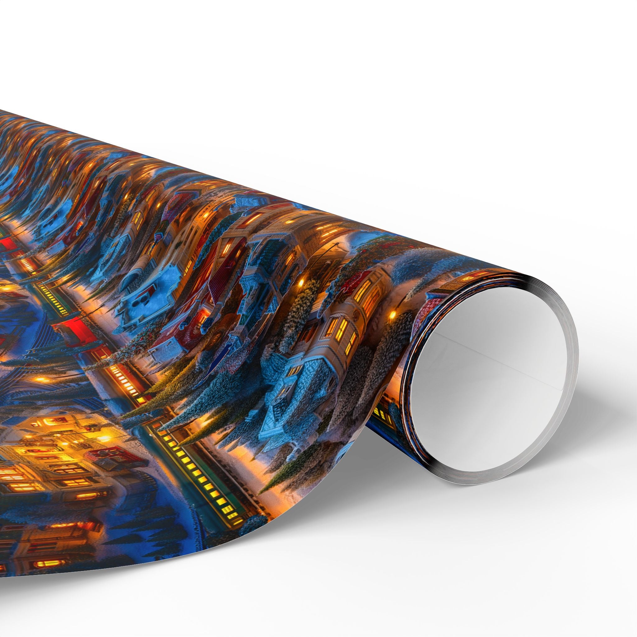 Train Town Christmas Wrapping Paper Roll — Festive Gift Wrap